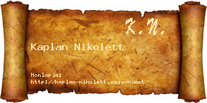 Kaplan Nikolett névjegykártya